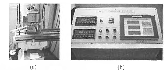 (a) RCF tester rig and (b) Tester control box.