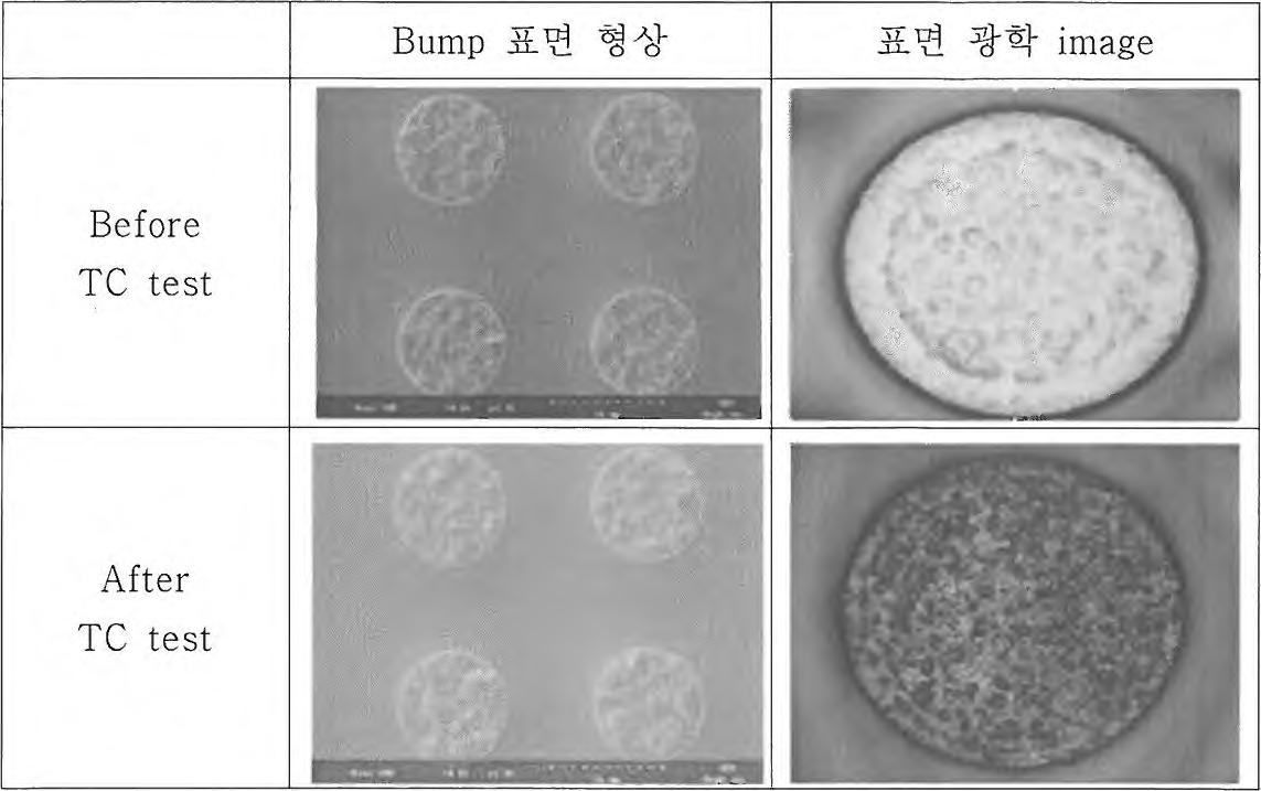 Cu 도금 시료에 대한 온습도 cycle 평가 외관