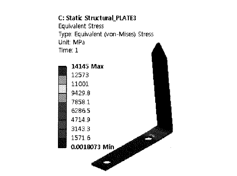 Contour of equivalent stress of PLATE-3