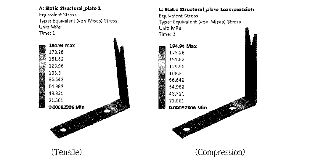 Contour of equivalent stress of PLATE-1