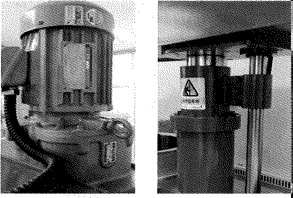 2마력의 모터(좌)와 임펠러(우)의 상하 조절 리프트