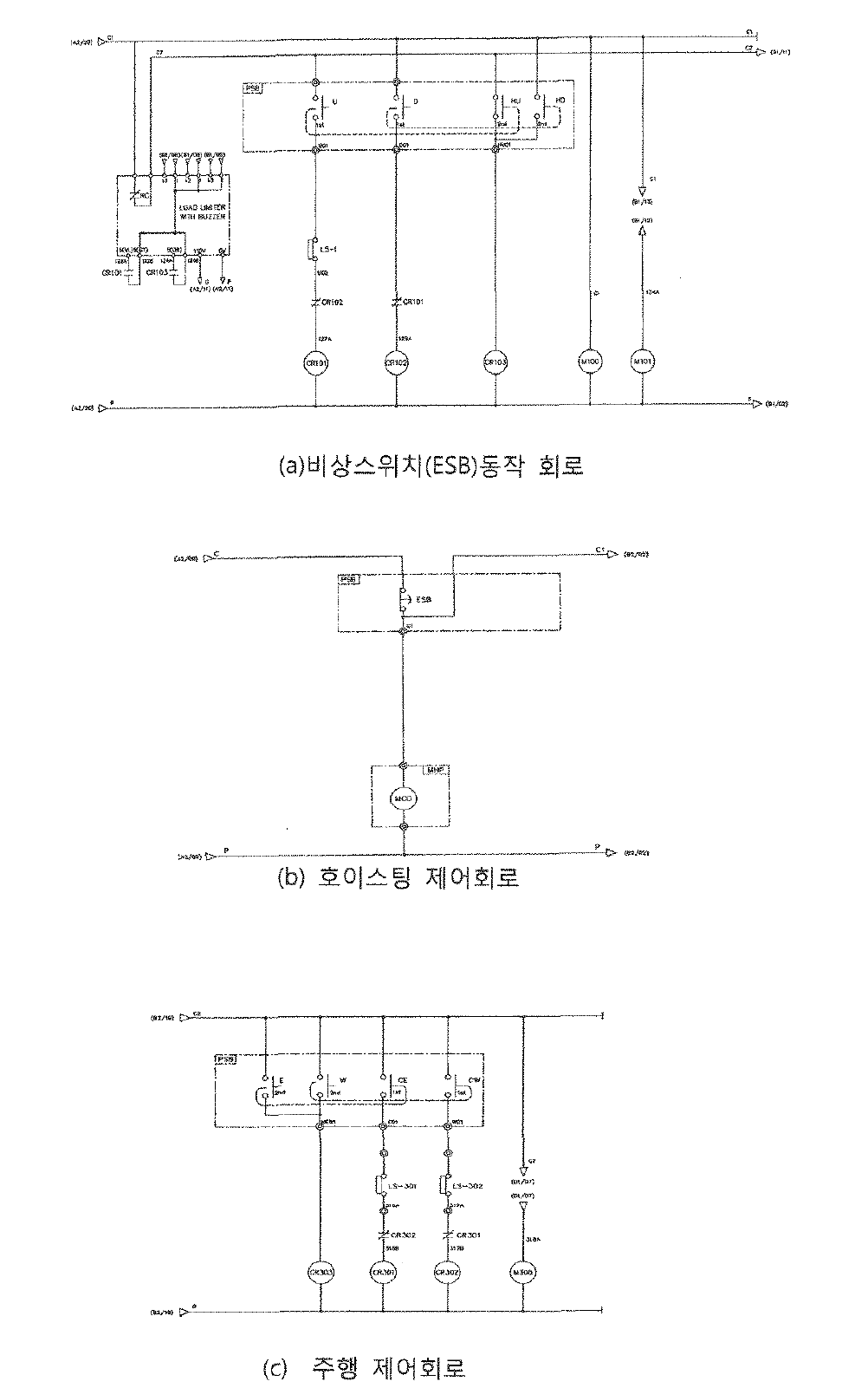 기존 호이스트 제어회로의 시퀀스도면