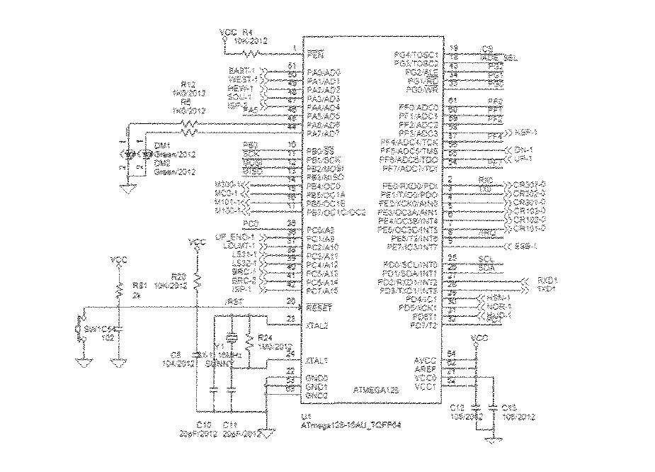 호이스트 컨트롤러 PCB 보드의 MCU 회로도