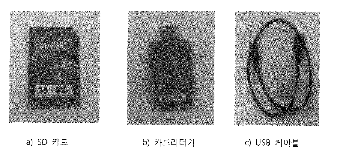 SD 카드와 카드리더기, USB 케이블