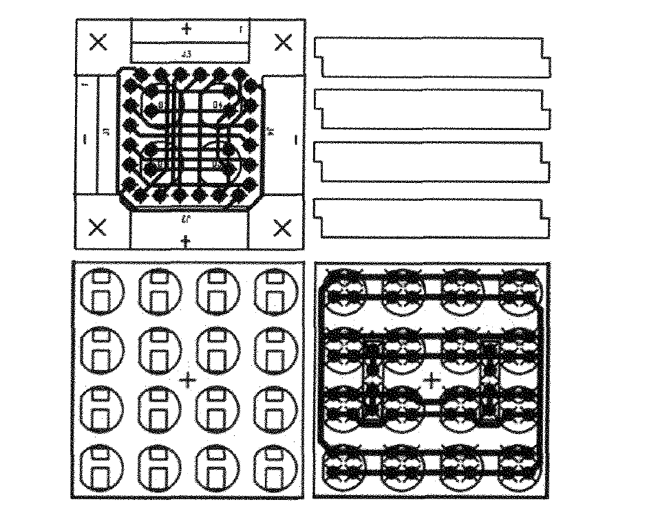 PCB 전극 타입 2차 면조명 블록 PCB 도면