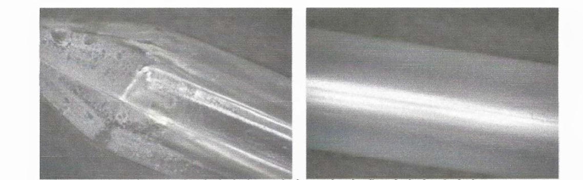 풍선 카테터의 표면에 코팅 한 후 현미경 이미지