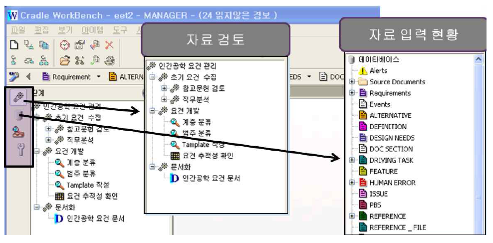 SE 전산지원 Data Base 기본 화면