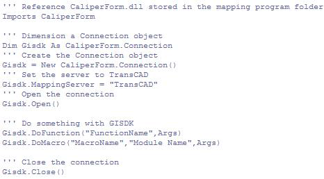 Visual Basic.NET에서 CaliperForm.Connection Class를 사용