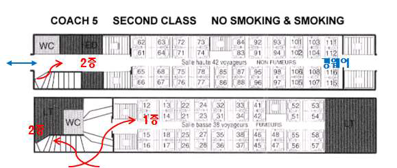 TGV-Duplex 5호차 좌석 배치