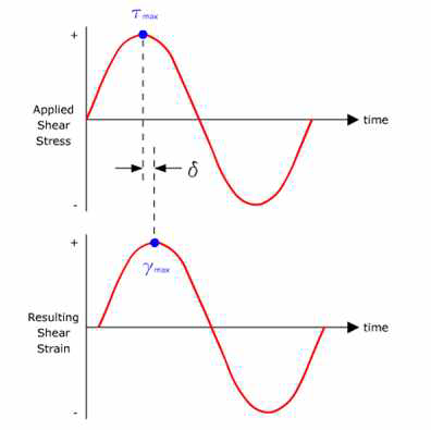 공급된 shear stress에 반응하는 shear strain