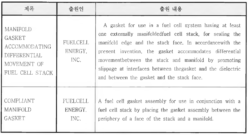 연료전지 가스켓 관련 국외기술 현황