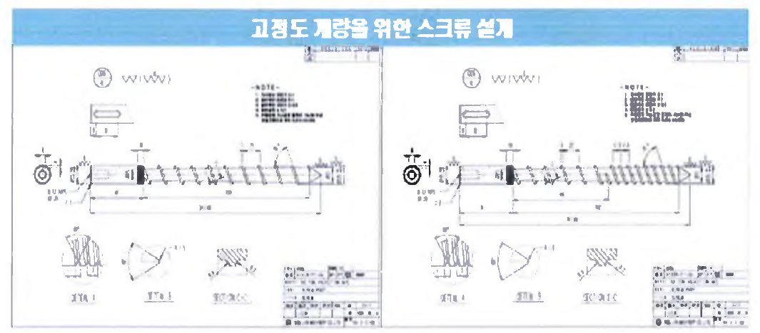 고정도 계량을 위한 스크류 설계 도면