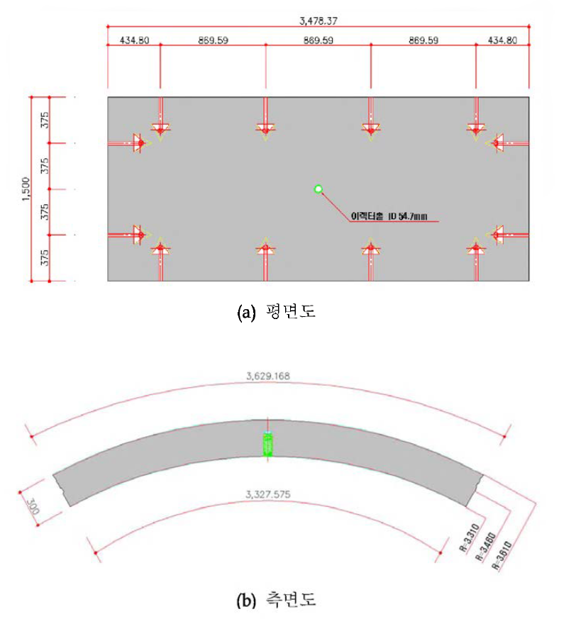 세그먼트 실험체(A Type) 제원 및 형상 치수