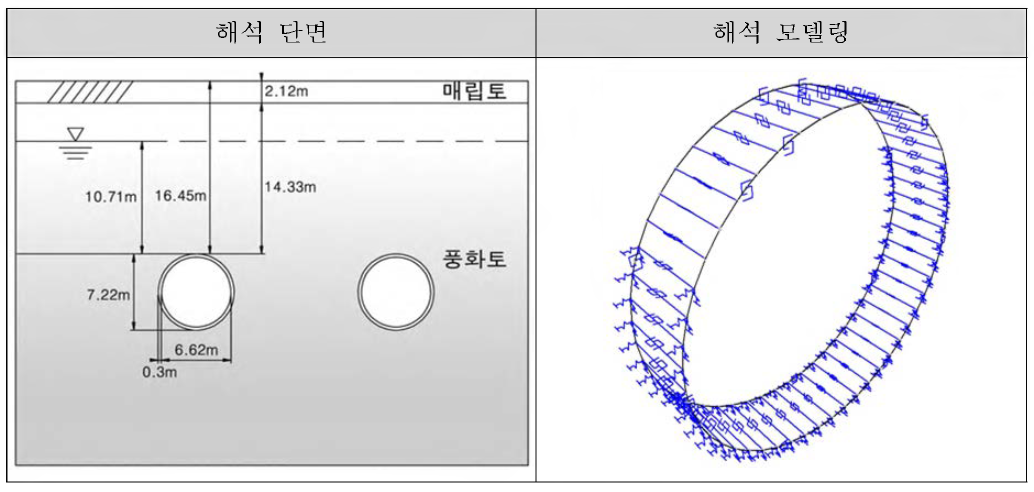 해석 단면 및 모델링도