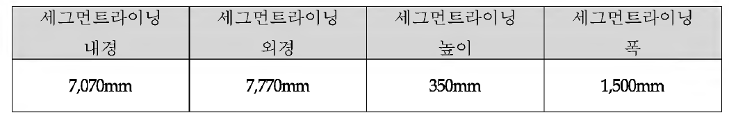 Hybrid SFRC 세그먼트라이닝 검토단면 조건