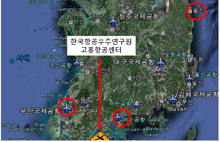 대한민국 민간공항의 위치와 민간무인항공기 운용을 위한 후보공항 위치