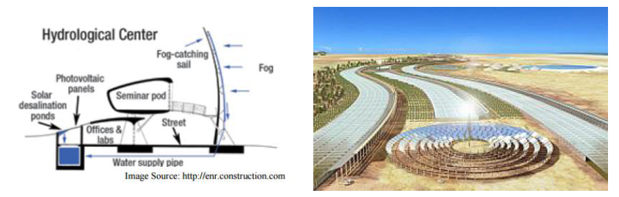 좌: Hydrological Center, 우: The Sahara Forest Project