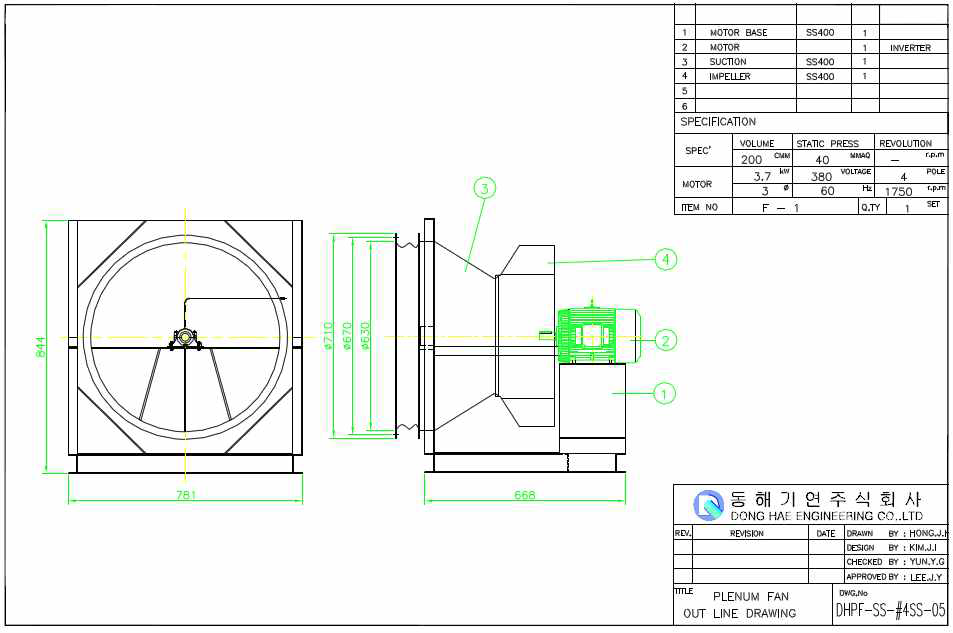 DH PLUG FAN 630 Series LAYOUT