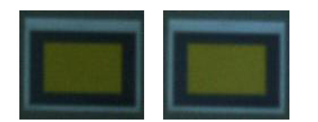 밝기 실내 테스트 예 (좌:소등, 우:점등시)