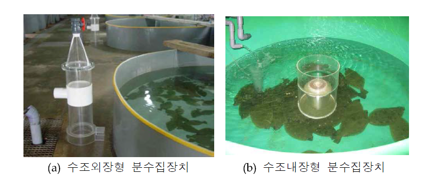 소화율 분석에 이용된 2가지 유형으로 제작된 분수집장치