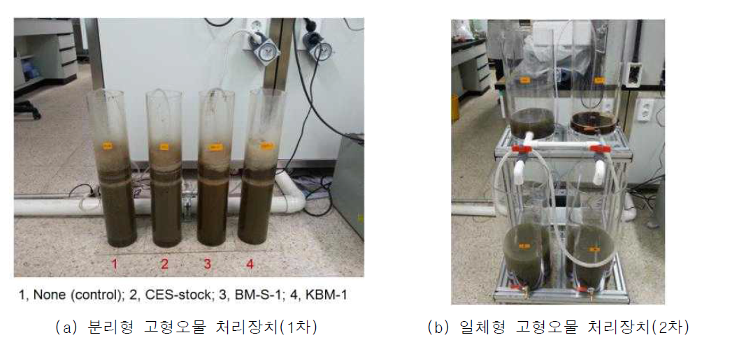 해수 RAS 고형오물 BM복합미생물 처리 실험장치