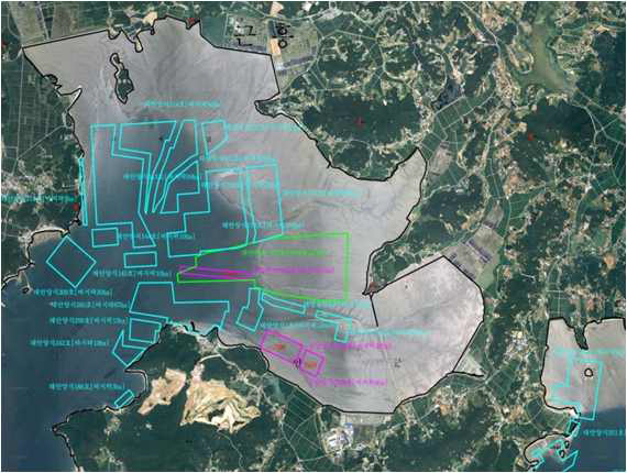 Map showing the sampling sites