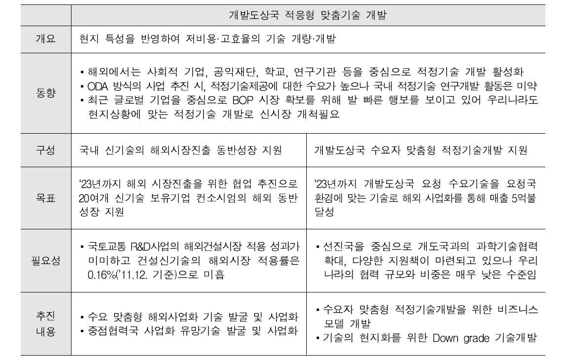 개발도상국 적응형 맞춤기술 개발