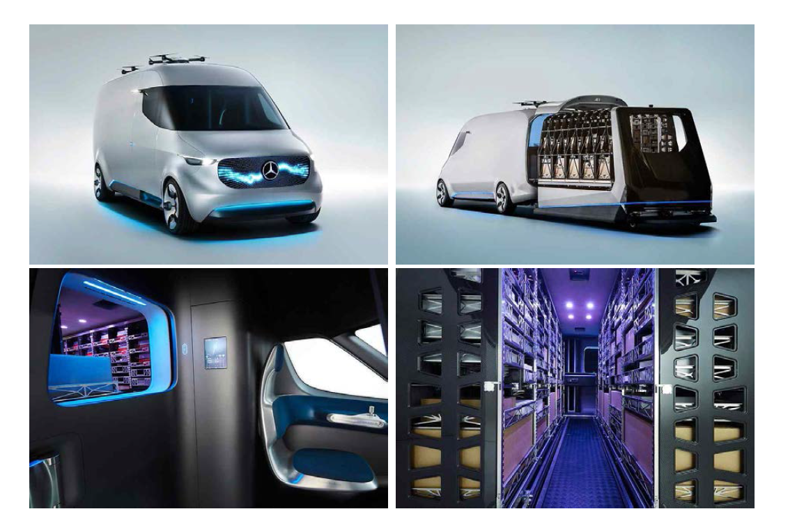 효율적인 물류 환경을 위한 컨셉트카인 독일 Mercedes-Benz의 Vision Van