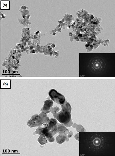 TEM morphologies of as-synthesized (a) NiCo and (b) NiCo-Y Powders