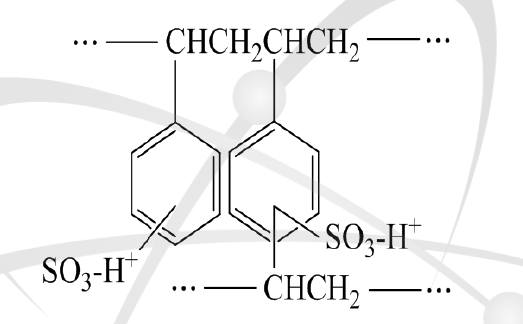 General chemical structure of cation exchange resin