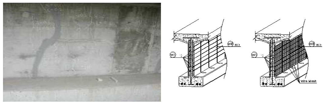 복부 수축균열 및 와이어매쉬 시공 상세