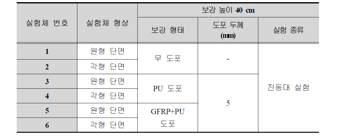 축소모형 실험체의 개요