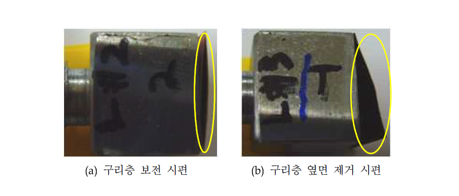 시편 박리 형상