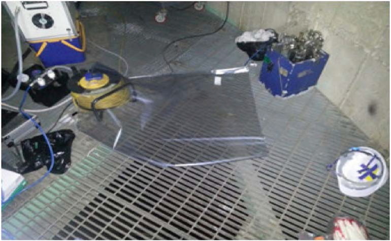 Tedlar bag using exhaust gas sampling equipment.