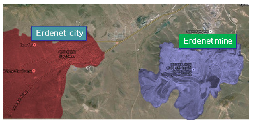 Erdenet city and Erdenet mine