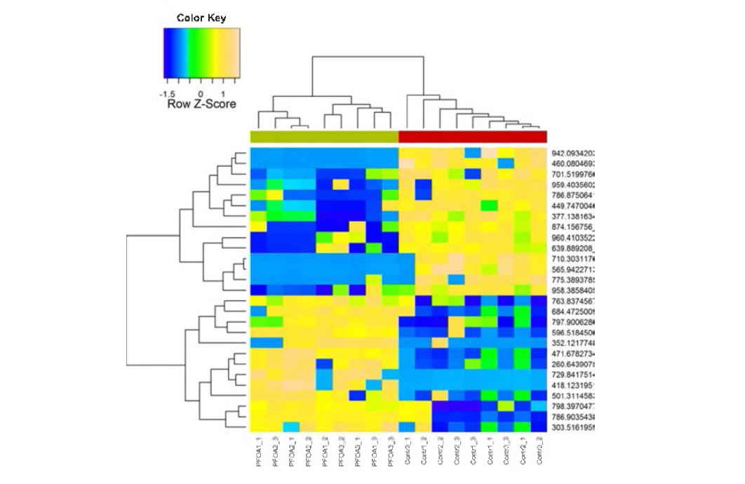 An example of two-way hierarchial clustering analysis (HCA)