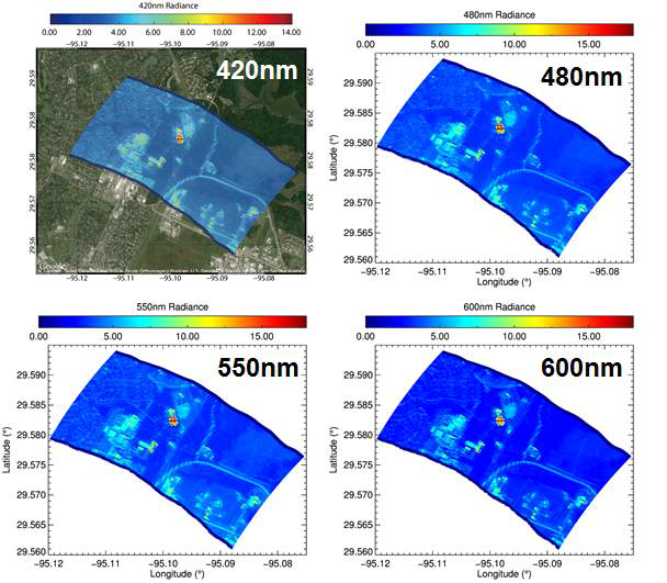 Radiance in visible wavelength from GEO-TASO during Houston campaign