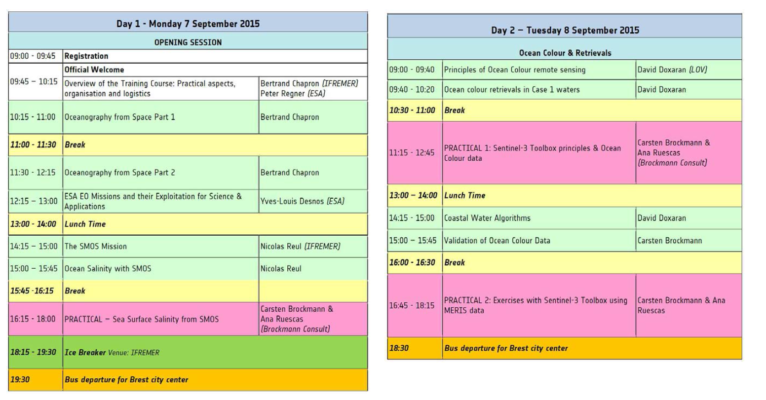 Advanced Training Course in Ocean Remote Sensing (7-11 September 2015) -1