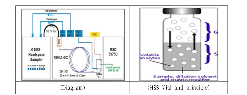 Diagram and principle of HS/GC/MSD.