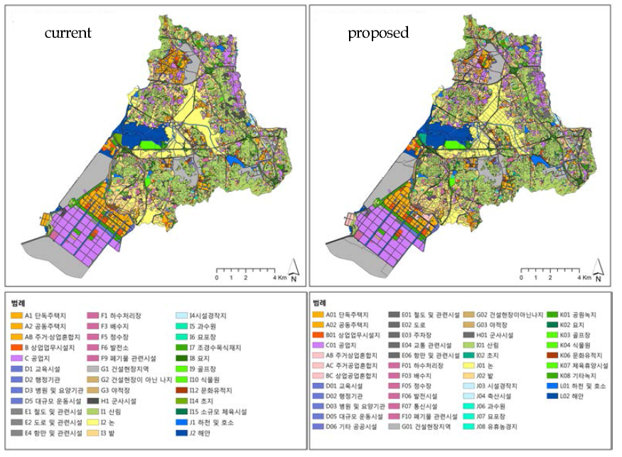 The land use map of Siheung-si.