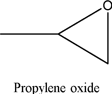 Structure of propylene oxide.