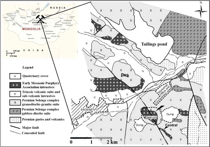 ological map of the Erdenet Mine area11