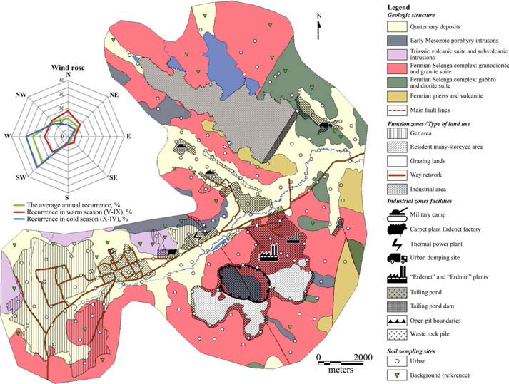 Geological structure map of Erdenet city with function zones12