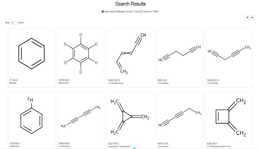 Chemistry Dashboard 의 Advanced Search 검색결과