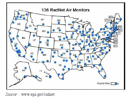 Location of RadNet air monitoring sites.