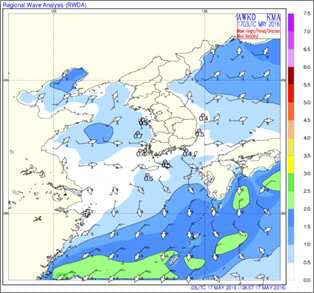 Wind chart of May 17, 2016