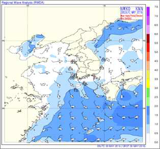 Wind chart of May 30, 2016