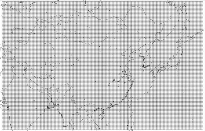 GEOS-Chem 동아시아 Nested 모델 0.25°x0.3125° 격자 그리드