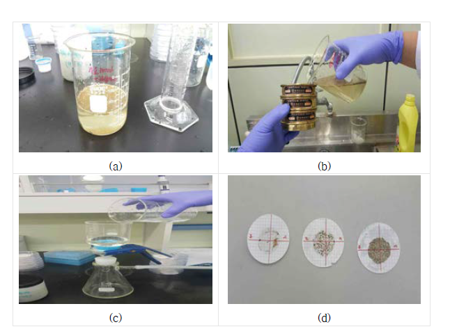 The image of pretreatment for microplastic analysis.