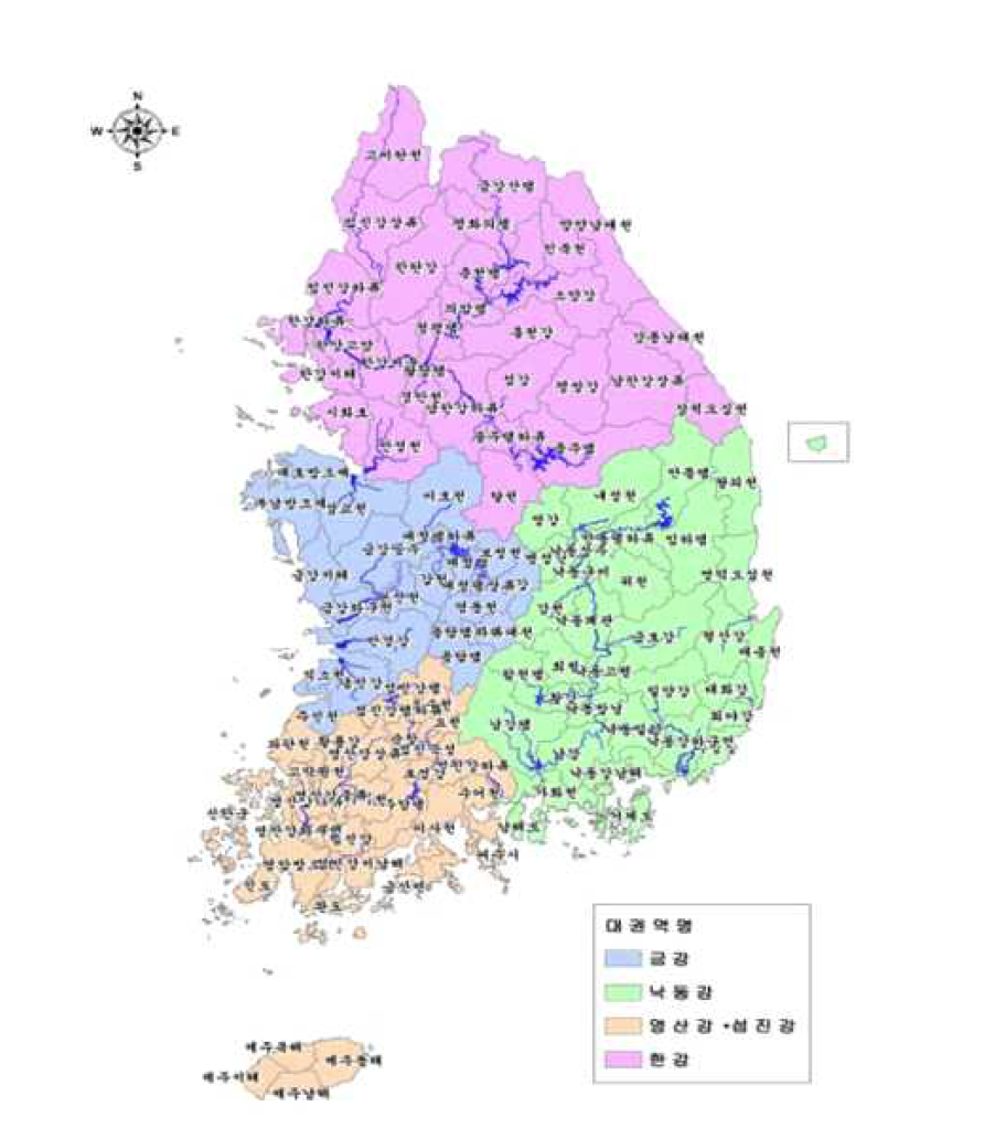 중권역 총 114개 대표지점